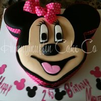 Minni Mouse Cake MMF and gumpaste accents with real ribbon bow. White W/ buttercreme.