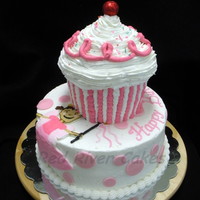 Pinkalicious Cake! Pinkalicious cake for a Pinkalicious party! Pinkalicous was a FBCT and cherry on top is covered in disco dust. I Love disco dust!