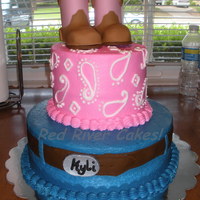 Cowgirl Birthday This cake was perfect for my 'lil girl's 1st birthday! Gumpast boots (I love them!) and belt buckle and fondant belt, the rest is...