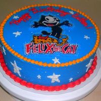 Felix The Cat This is a birthday cake I did this past weekend. I love frozen transfers!!!