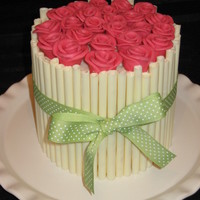 Rose Cake Chocolate cigarellos using Boonenati's technique and "Duff style" candy clay roses.