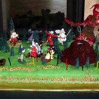 Inuyasha Birthday Cake InuYasha pinned to a tree by Kikyo at the well. Kagome in the lake with snakes around her. Demon caught the birthday boy and is climbing up...