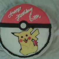 Pokemon Cake Pikachu cake w/ buttercream and fondant accents. Chocolate cake w/ snickers filling. TFL