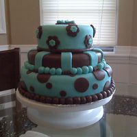 My First Paid Cake. I made this for a wedding shower for one of my co workers. I know I need more practice....