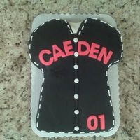 Baseball Cake My grandsons baseball themed birthday cake. Black fondant w/ fondant and buttercream decorations. TFL