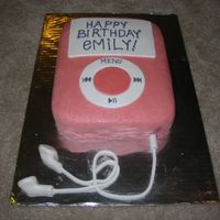 Pink Ipod Birthday Cake Darn Good Chocolate cake recipie, 9"x13", 2-layers. Marshmallow fondant, filled with marshmallow buttercream. Dusted with pearl...