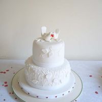 Love Birds This two tier Anniversary cake was made for a Ruby Wedding.