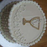 Celebration Cake With Champagne Glass 