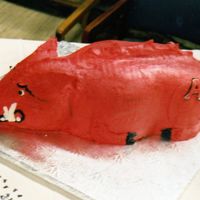 Woo Pig Sooie My first sculpted cake for my niece's wedding. The groom was an Arkansas Razorback fan. It was chocolate cake with buttercream filling...