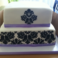 Damask Bridal Shower Cake 