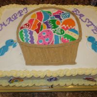 Easter Cake This is an Easter cake with color flow birds and eggs.