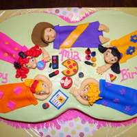Slumber Party This is a cake I made for a old co-worker's daughter.. All the decorations are made out of fondant..Thanks for looking..