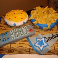 Watching The Game This is my first food cake, and the third cake I've made this weekend.. The cake is chocolatew/ BC and fondent details.. This cake was...