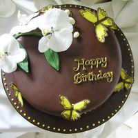 Butterfly Cake My version of a peggy porschen cake with added orchids and yellow butterflys