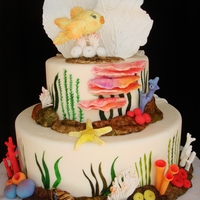 Under The Sea Wedding Cake Lots of Color!