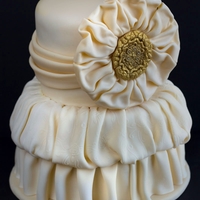 Wedding Cake Beige 2 tier wedding cake.