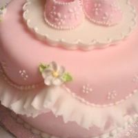Baby Shoes Celebration of a birth!! This is a small fondant cake.