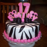 Zebra Cake Buttercream cake, fondant cookies and accents
