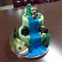 The Big Fish Tale This is a two tier 6" & 8" stacked cake. I stacked the 6" all the way to the back of the 8" to give me more room at...