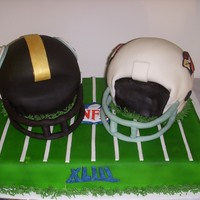 Steelers Vs. Cardinals I used the ball pan for the helmets. Fondant covered .
