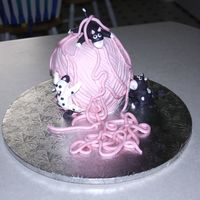 Cat And Yarn Cake Made two cakes in a batter bowl and then put them together. Cover the ball with marshmallow fondant and used back of knife to make ball...