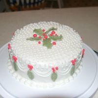 Christmas Frosted with bc and made holly with fondant.