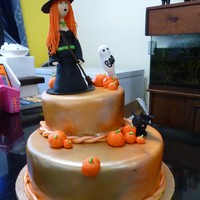 Beware Witch Zone Everything is edible. 6" cake and 10" cake cover with MMF.