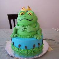 Frog Prince Birthday cake for a 9year old girl who loves frogs. This was my first 3d cake.