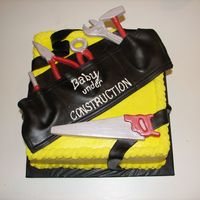 Baby Under Construction Baby shower for a male. Used the construction theme with toolbelt.