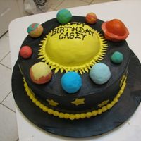 Solar System Planets are made from RKT covered in fondant, but didn't read about crushing the RKT before I made them, so they are a little bumpy....