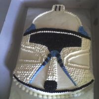 Star Wars Clone Trooper Helmet 12x18 cut-out with buttercream icing and detail