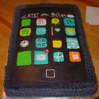 Iphone Birthday 12x18 white cake with buttercream icing and detail
