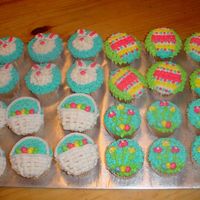 Easter Cupcakes White cupcakes with buttercream icing and detail