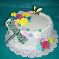 Course 2 My cake for Wilton Course 2...I wasn't a big fan of the birds, so I chose my own colorflow patterns :-P