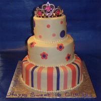 Sweet 16 Birthday Cake I was given a picture as inspiration for this cake, but do not know who the decorator was.