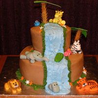Jungle Baby Shower Cake buttercream with fondant animalsinspired by dods jungle cake
