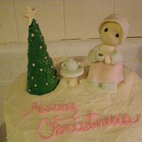 Precious Moments Coffee Club Cake Cream cheese icing, lttle girl made of fondant, gumpaste. My MIL wanted a coffee club cake @ Christmas, when I asked her what she wanted...
