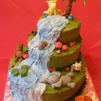 Jungle Cake 3 tier jungle cake for my daughters 15th birthday. All buttercream, fondant animalsThank you dods for the inspiration for the animals!!