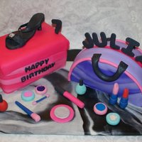 Glamor Girl Party (Shoe, Purse & Make Up!) This is definitely my favorite cake so far. I am so happy with how it turned out, it was for my daughter's 7th birthday, she had a...