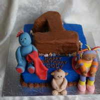 In The Night Garden In the Night Garden Cake - This cake is an eight by nine rectangular marble cake on the base with a white number one cake on top. All of...