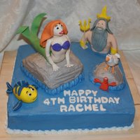 The Little Mermaid This cake was made for my younger daughter's fourth birthday party! It is a 12 inch double layer square cake, half chocolate, half...