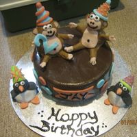 2Nd Birthday Cake I just recently made this for my sons 2nd birthday. The monkeys and penguins were made from modeling paste, havent quite mastered that but...