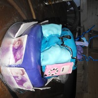 Sweet 16 Second of two night mare cakes very firt time making Topsy turvy cakes . Its chco.WASC cake filled and frosted with Buttercream and then...