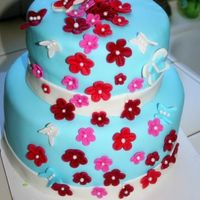 Blue Flower Cake 