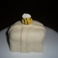 Daughter's First Cake My daughter's first fondant cake, she made it using scraps from one of my baby shower cakes. Too cute!