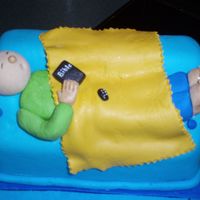 Dad Sleeping On Couch I made this cake for my dad...here he is doing his favorite activity! This was my first attempt at using fondant to make figures. The Bible...