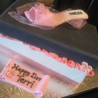 Pink Shoe Cake My first attempt at a shoe and box cake:-)
