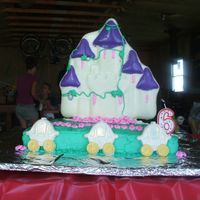 Birthday Castle Cake For My 6 Year Old I used wilton's castle cake pan to make a 2 pound white chocolate castle that I attached to another layer of green chocolate. I put...