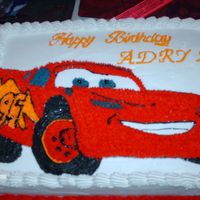 Lighting Mcqueen For a liitle boys 4th birthdayPiping gel tranfer
