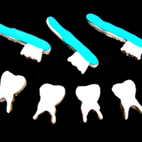 Toothbrush-Teeth Cookies NFSC with Royal Icing done for our dentist.
